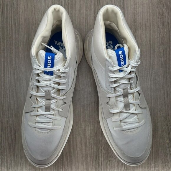 Sorel Shoes Womens Sz 12 Out N' About 503 Lace Up Mid Sneaker Suede Off White - Picture 6 of 12